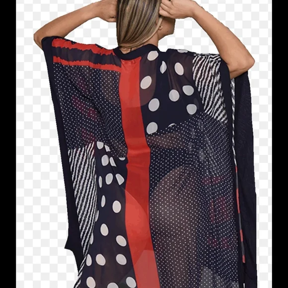 Azucar Wide Cross -Over V-Neck Tunic Swim Cover-up - Picture 2 of 8